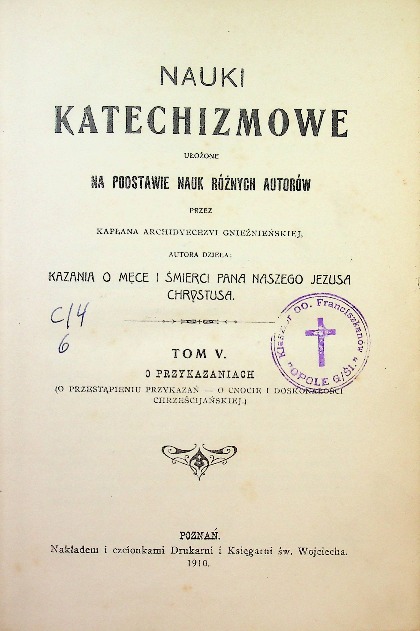 Nauki katechizmowe Tom V 1910 r.