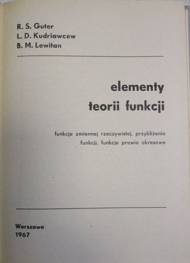 Elementy teorii funkcji