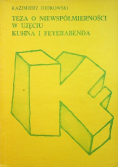 Teza o niewspółmierności w ujęciu  Kuhna i  Feyerabenda