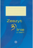 Zeszyt 3 linie z tłem niebieski