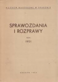 Sprawozdania i rozprawy Rok 1951
