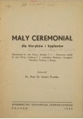 Mały ceremoniał dla kleryków i kapłanów 1949 r.