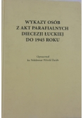 Wykazy osób z akt parafialnych Diecezji Łuckiej do 1945 roku