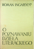 O poznawaniu dzieła literackiego