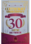 Karnet Certyfikat Urodzinowy 30 urodziny damskie