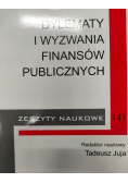 Dylematy i wyzwania finansów publicznych