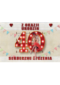 Zaproszenie Urodziny 40 (10szt)