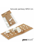 Sznurek perłowy biały 1m