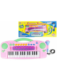Keyboard z mikrofonem różowy
