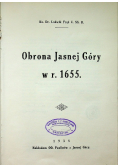 Obrona Jasnej Góry w r. 1655 1935 r.