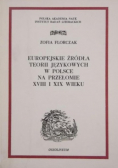 Europejskie źródła teorii językowych w Polsce na przełomie XVIII i XIX wieku