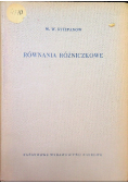 Równania Różniczkowe