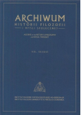 Archiwum Historii Filozofii i Myśli Społecznej  vol . 58 / 2013