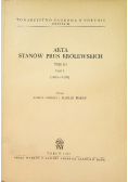 Akta stanów Prus królewskich Tom III Część I