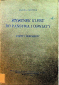 Stosunek kleru do państwa i oświaty 1934 r.