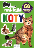 60 kolorowych naklejek Koty