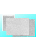 Karton brokatowy obustronny srebrny 23x33cm 5 ark