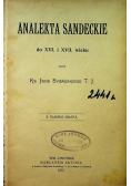 Analekta sandeckie do XVI i XVII. wieku 1905 r.