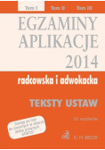 Egzaminy Aplikacje 2014 radcowska i adwokacka tom 1