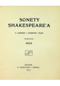 Sonety Shakespearea 1913 r.