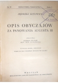 Opis obyczajów za panowania Agusta III, ,1950r.
