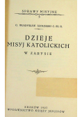 Dzieje Misyj Katolickich w zarysie 1927 r.