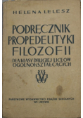 Podręcznik propedeutyki filozofii 1938 r.