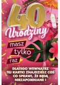Karnet Urodziny z nakładką na butelkę 40