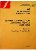 Słownik górnołużycki Abrahama Frencla