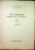 Akta sejmikowe Województwa krakowskiego