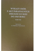 Wykazy osób z aktu Parafialnego Diecezji Łuckiej do 1945 roku ,Tom III