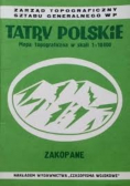 Tatry Polskie mapa topograficzna w skali 1 : 10000 Zakopane
