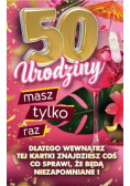 Karnet Urodziny z nakładką na butelkę 50