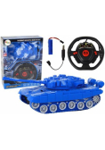 Czołg R/C niebieski 1:18 światło dźwięk
