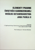 Elementy prawne świętości kanonizowanej według ustawodawstwa Jana Pawła II