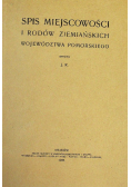 Spis Miejscowości i Rodów Ziemiańskich Województwa Pomorskiego 1925 r.