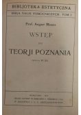 Wstęp do Teorji Poznania 1912 r.