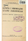 Istota i obowiązki stanu zakonnego 1930 r.