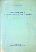 Wstęp do metod i technik badań społecznych