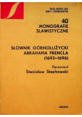 Słownik górnołużycki Abrahama Frencla