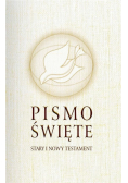 Pismo Święte Stary i Nowy Testament B6 - beżowe w białej obwolucie