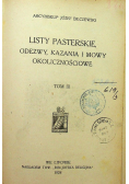 Listy pasterskie odezwy kazania i mowy okolicznościowe Tom III 1924 r.