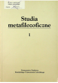 Studia metafilozoficzne Tom I