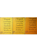 Współczesna teoria badań literackich za granicą Tom 1 do 3