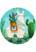 Malowanie po numerach owalne Lama