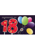 Zaproszenia urodzinowe 18-tka Balony 5 sztuk