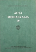 Acta Mediaevalia Tome IV