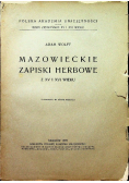 Mazowieckie zapiski herbowe 1937 r.