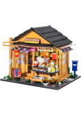 Składany Drewniany Model LED Corner Grocery Store