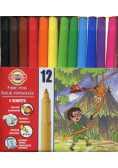Flamastry zmywalne 12 kolorów